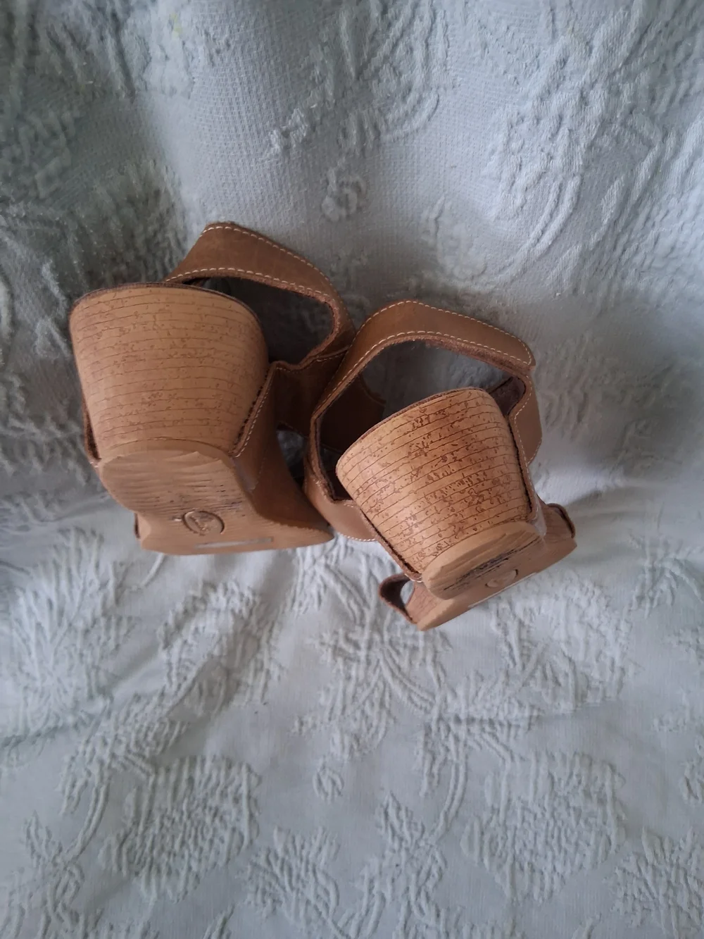 Clarks Brown Leather Adjustable Wedge Sandals